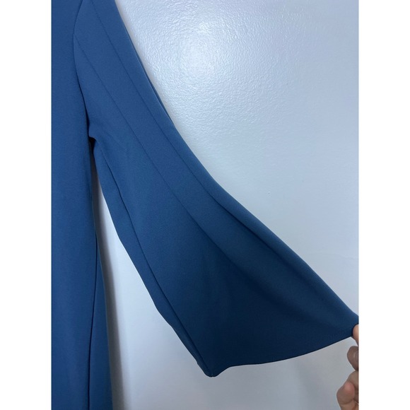 Banana Republic Factory Blue Pleated Bell Sleeve V-Neck Shift Dress XS NEW Caree - Picture 9 of 10